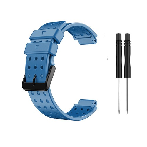 Blue silicone watch band - blue,