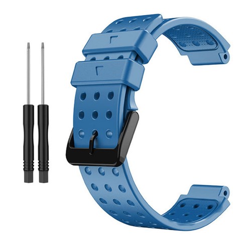 Blue silicone watch band - blue,